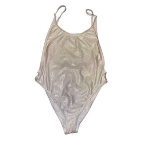 Dippin’ Daisy’s Silver Glitter One Piece bathing suit size M
